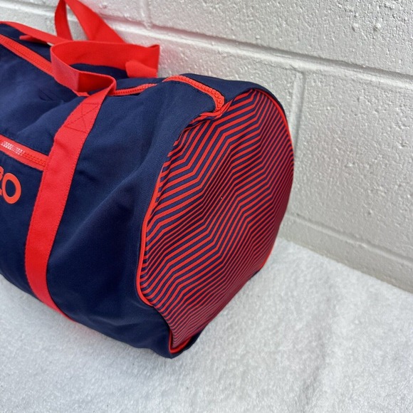 Kenzo Parfums Bag Unisex Navy Red Logo Striped Rare Gym Travel Canvas 18x11x22 - Picture 3 of 7